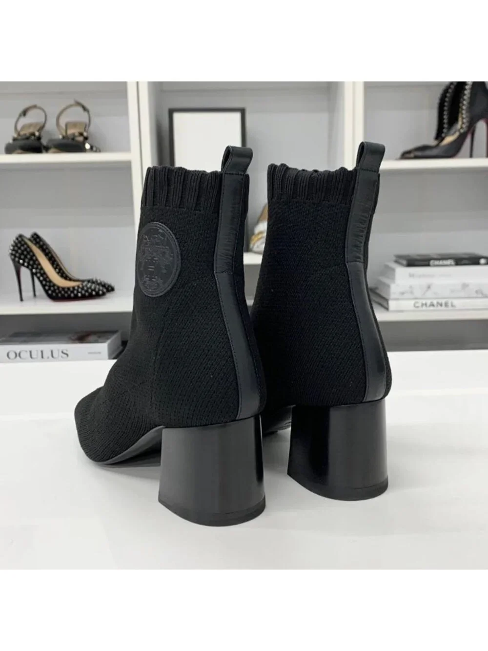 Hermes Volver Knit Leather Ex-Libris Short Boots